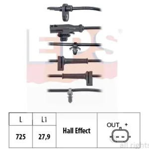 Czujnik, prędkość obrotowa koła EPS 1.960.095 Nowy