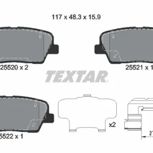 Najlepsza cena Zestaw klocków hamulcowych, hamulce tarczowe TEXTAR 2552008