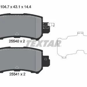 Kup online Zestaw klocków hamulcowych, hamulce tarczowe TEXTAR 2554001