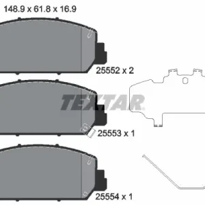 Bezpieczne zakupy Zestaw klocków hamulcowych, hamulce tarczowe TEXTAR 2555201