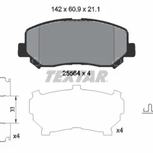 Zestaw klocków hamulcowych, hamulce tarczowe TEXTAR 2556403 Najlepsza cena