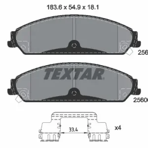 Zestaw klocków hamulcowych, hamulce tarczowe TEXTAR 2560501 Kup online