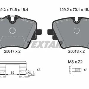 Zamów teraz Zestaw klocków hamulcowych, hamulce tarczowe TEXTAR 2561703