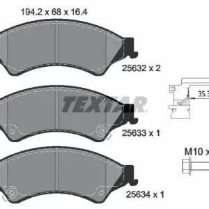 Zestaw klocków hamulcowych, hamulce tarczowe TEXTAR 2563201 Wybór klientów