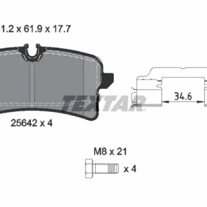 Zestaw klocków hamulcowych, hamulce tarczowe TEXTAR 2564203 Dodaj do koszyka