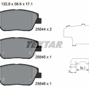 Hit sprzedaży Zestaw klocków hamulcowych, hamulce tarczowe TEXTAR 2564401