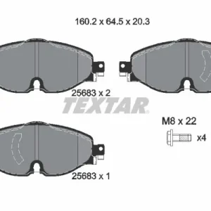 Zestaw klocków hamulcowych, hamulce tarczowe TEXTAR 2568303 Cena promocyjna
