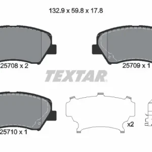 Cena promocyjna Zestaw klocków hamulcowych, hamulce tarczowe TEXTAR 2570801