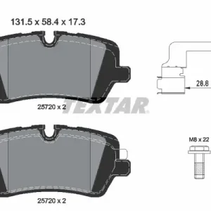 Ograniczona ilość Zestaw klocków hamulcowych, hamulce tarczowe TEXTAR 2572001
