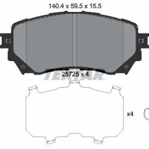 Zestaw klocków hamulcowych, hamulce tarczowe TEXTAR 2572501 Dodaj do koszyka