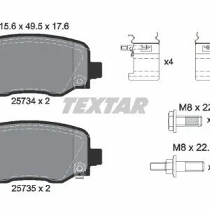 Zestaw klocków hamulcowych, hamulce tarczowe TEXTAR 2573401 Wysoka jakość