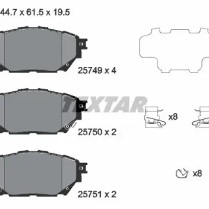 Super okazja Zestaw klocków hamulcowych, hamulce tarczowe TEXTAR 2574901