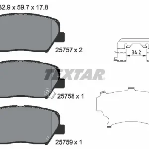 Zestaw klocków hamulcowych, hamulce tarczowe TEXTAR 2575703 Oferta