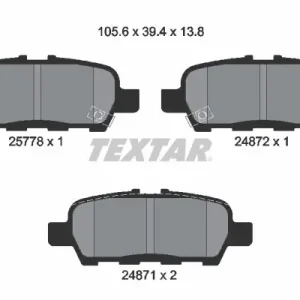 Zestaw klocków hamulcowych, hamulce tarczowe TEXTAR 2577801 Wysoka jakość