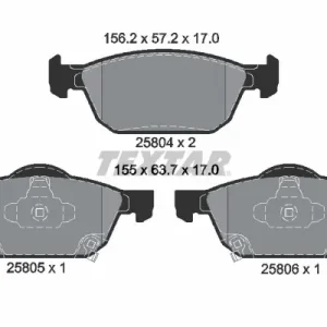 Taniej Zestaw klocków hamulcowych, hamulce tarczowe TEXTAR 2580401