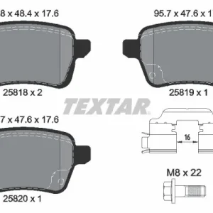 Zamów teraz Zestaw klocków hamulcowych, hamulce tarczowe TEXTAR 2581802