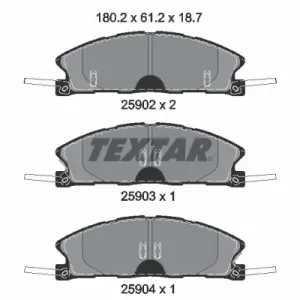 Zestaw klocków hamulcowych, hamulce tarczowe TEXTAR 2590201 Cena promocyjna