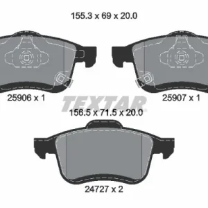 Zestaw klocków hamulcowych, hamulce tarczowe TEXTAR 2590601 Popularny