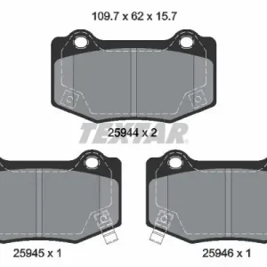 Zestaw klocków hamulcowych, hamulce tarczowe TEXTAR 2594401 Rabat