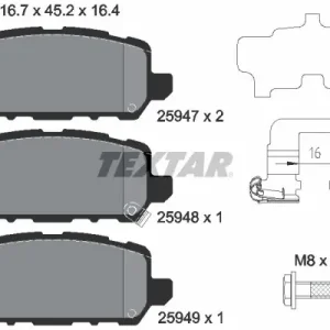 Ostatnie sztuki Zestaw klocków hamulcowych, hamulce tarczowe TEXTAR 2594701