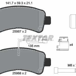 Zestaw klocków hamulcowych, hamulce tarczowe TEXTAR 2598701 Wyprzedaż