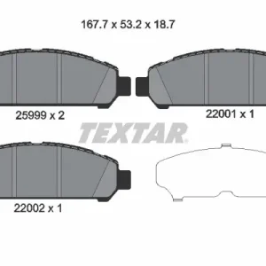 Zestaw klocków hamulcowych, hamulce tarczowe TEXTAR 2599901 Dostępne od ręki