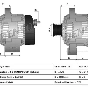 Alternator DENSO DAN507 Szybka wysyłka