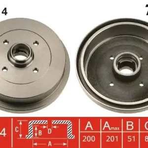 Rabat Bęben hamulcowy TRW DB4014