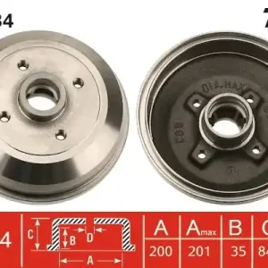Rabat Bęben hamulcowy TRW DB4134