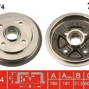 Tani Bęben hamulcowy TRW DB4174