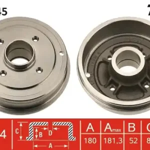 Rabat Bęben hamulcowy TRW DB4245