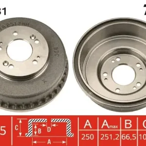 Łatwy zwrot Bęben hamulcowy TRW DB4331