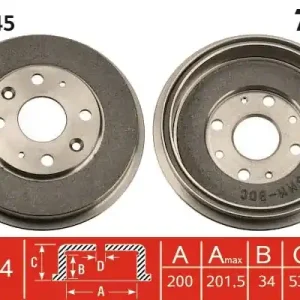 Bęben hamulcowy TRW DB4345 Łatwy zwrot
