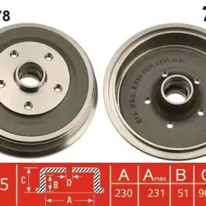 Dostępne od ręki Bęben hamulcowy TRW DB4378