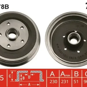 Dostępne od ręki Bęben hamulcowy TRW DB4378B