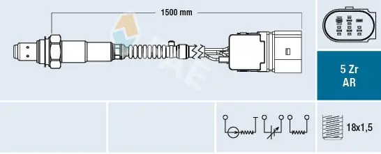 Darmowy zwrot Sonda lambda FAE 75351